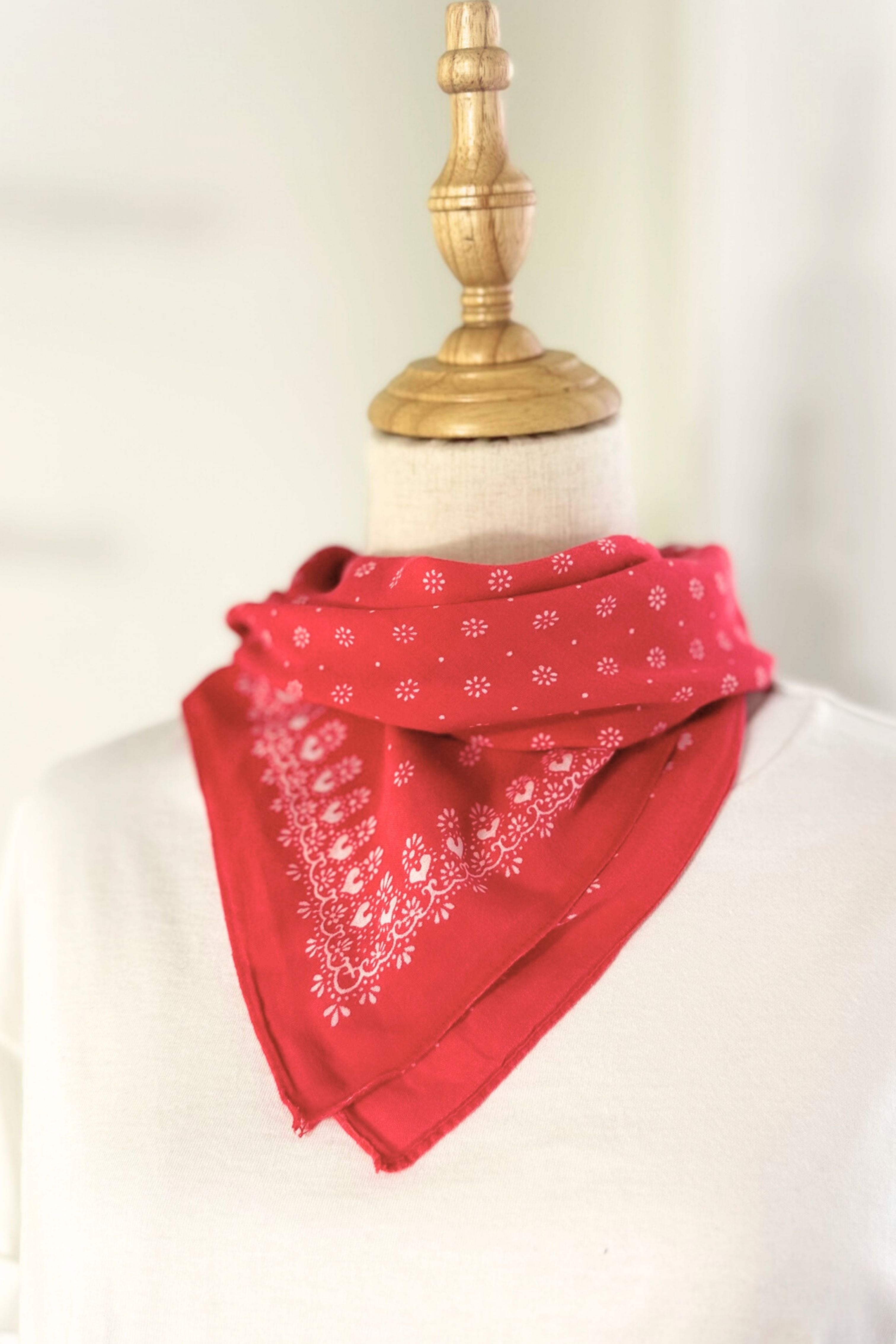 Pink floral silk scarf