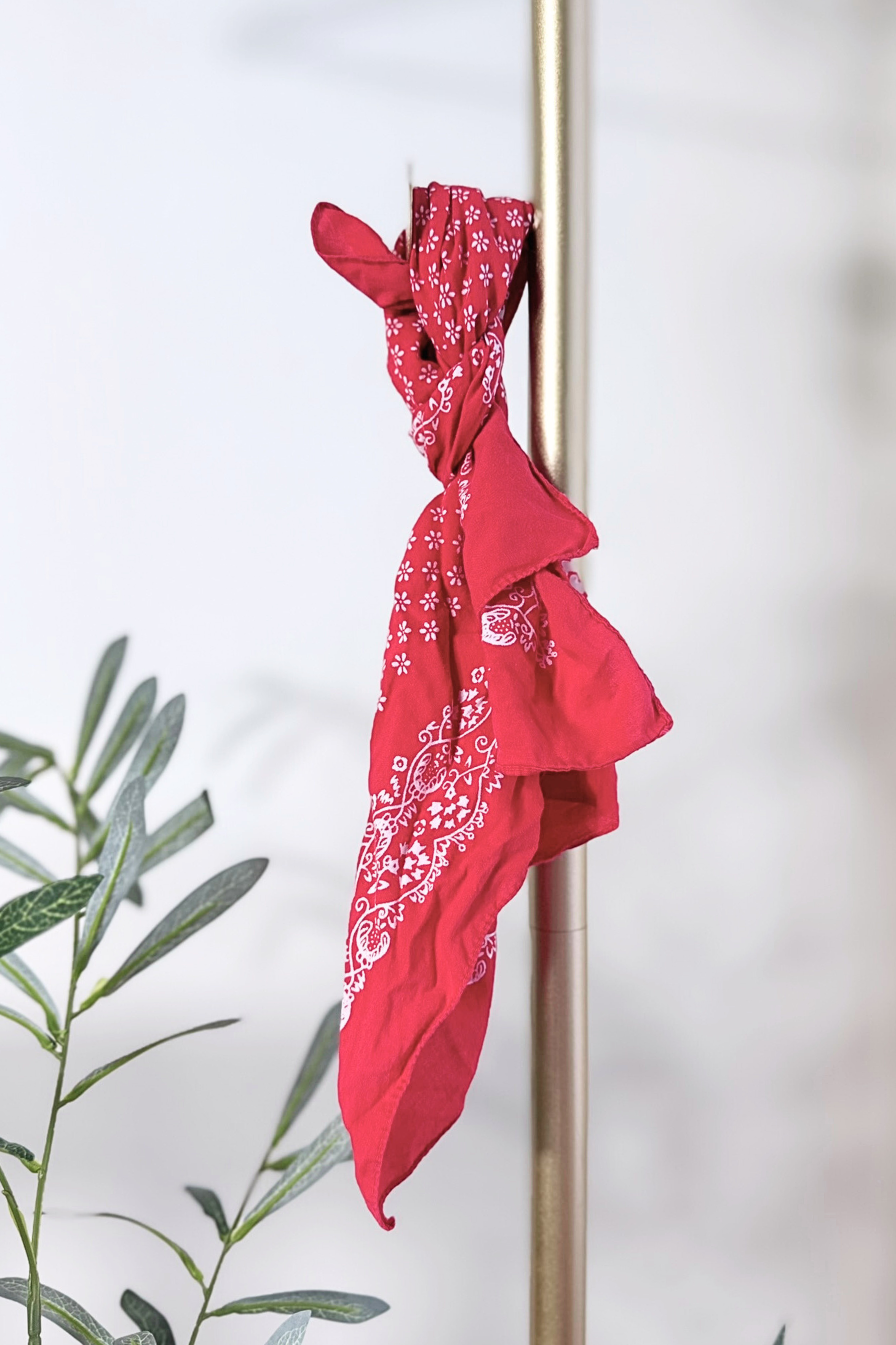Pink floral silk scarf