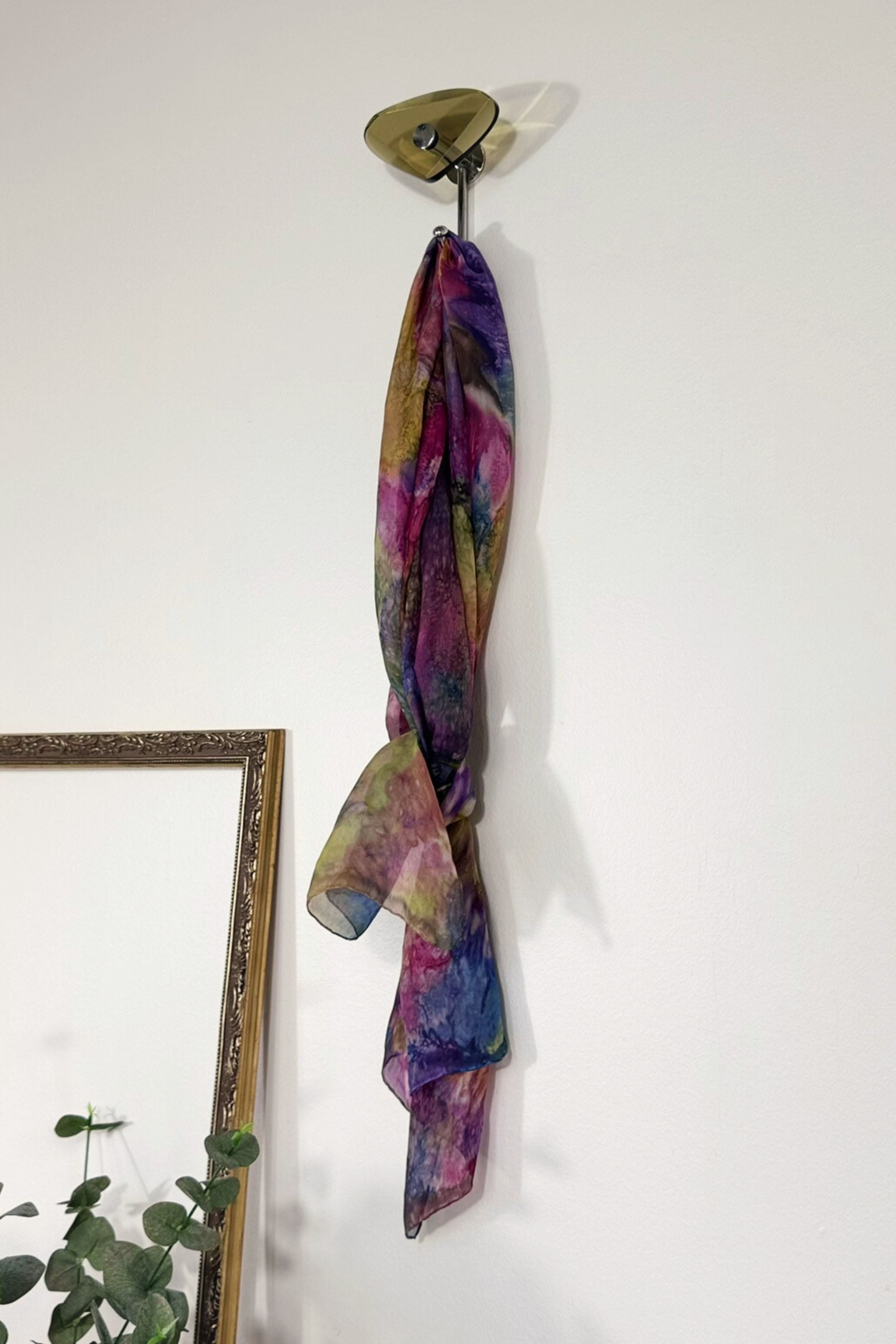 Foulard en soie tie and die violet