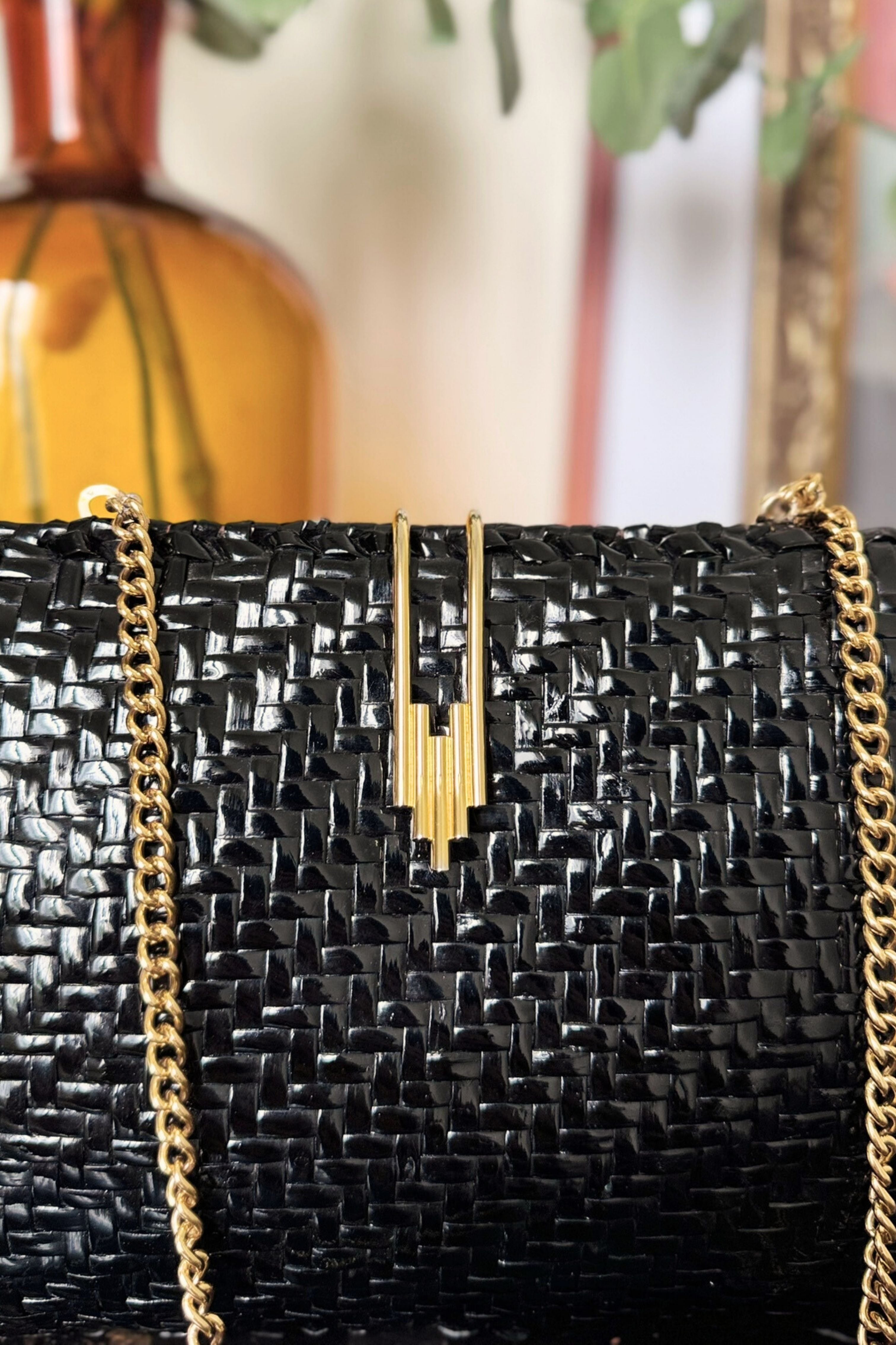 Brown Glazed Braided Leather Handbag