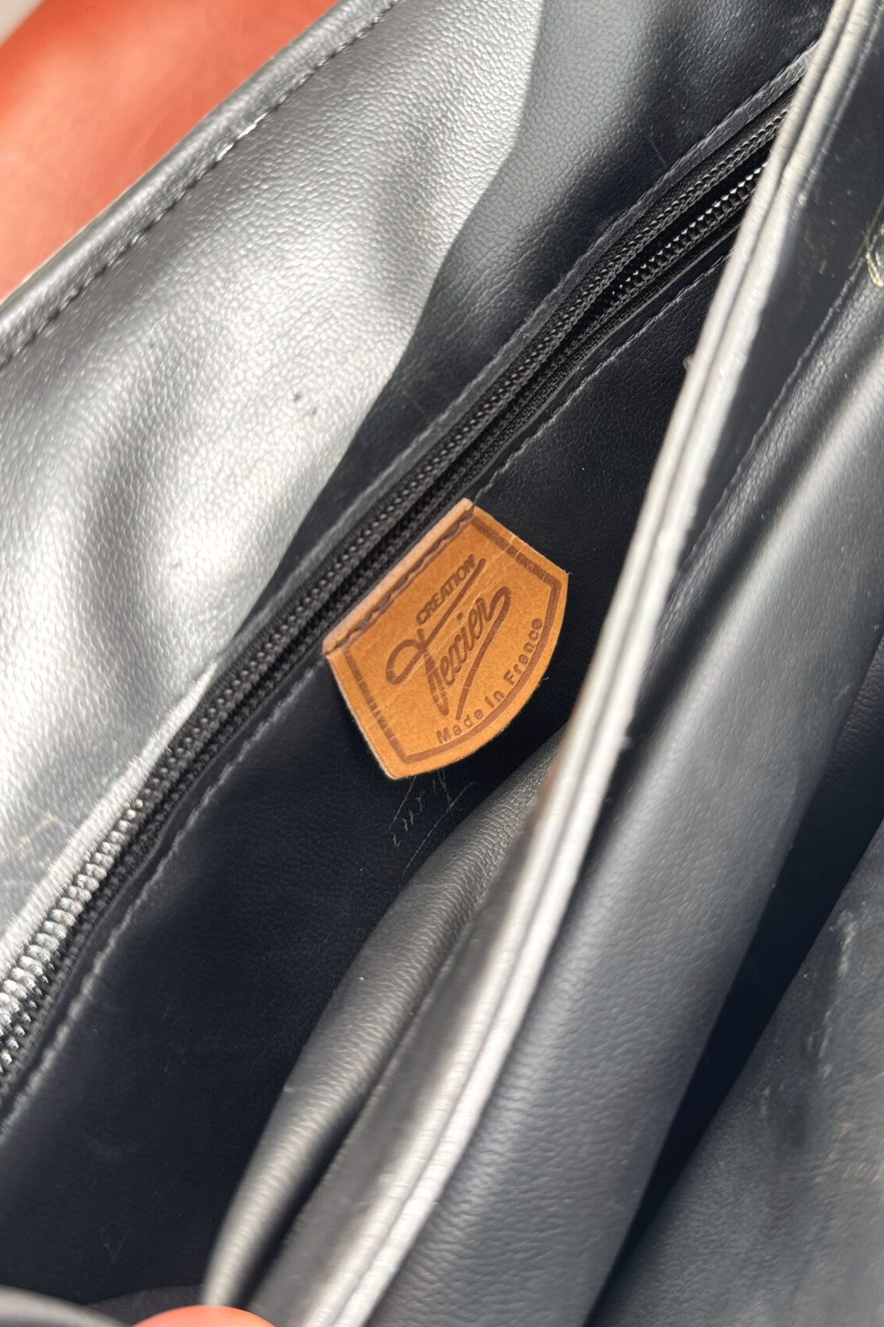 Sac à main Texier en cuir noir