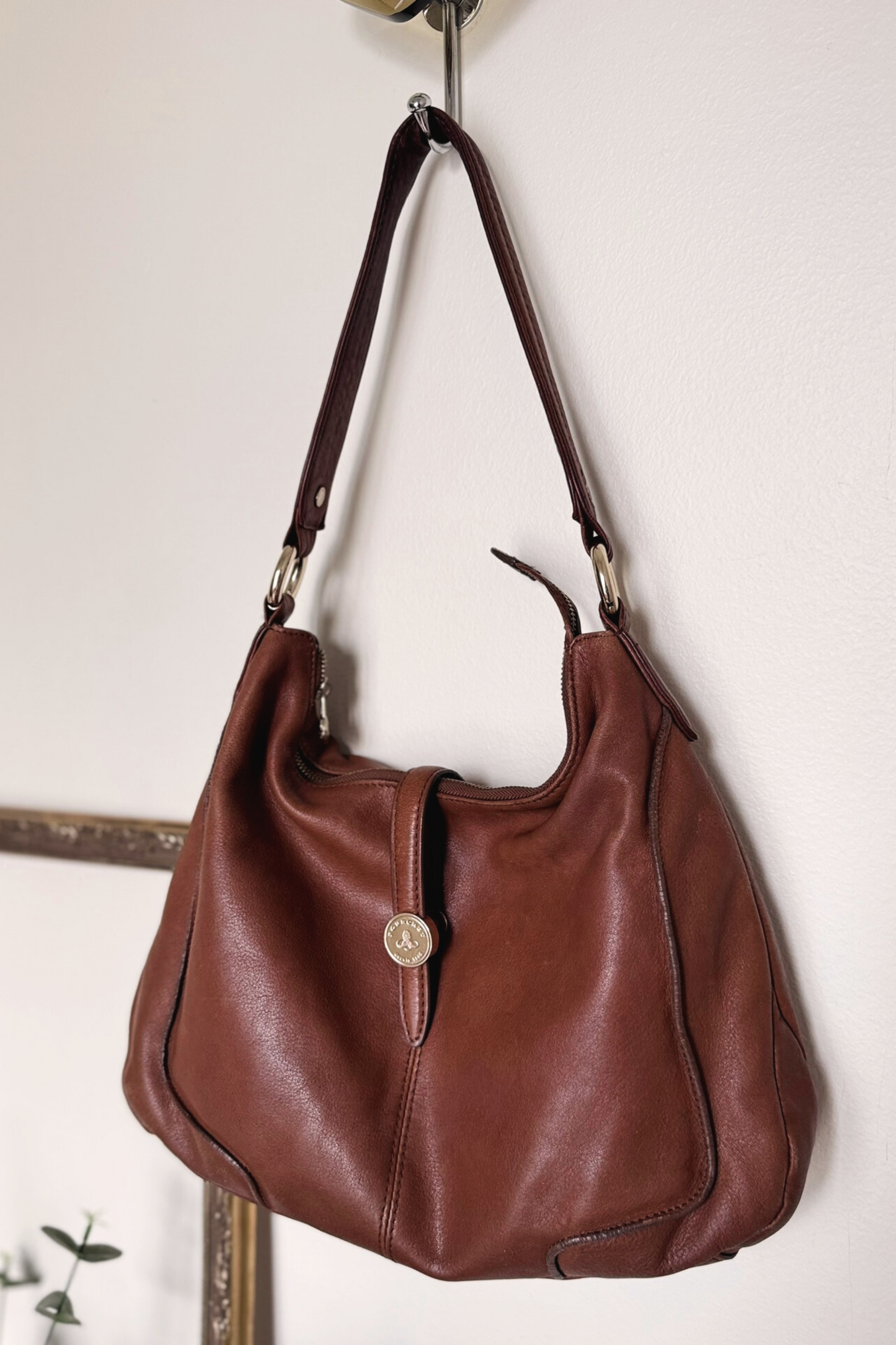 Sac à main POURCHET en cuir souple camel
