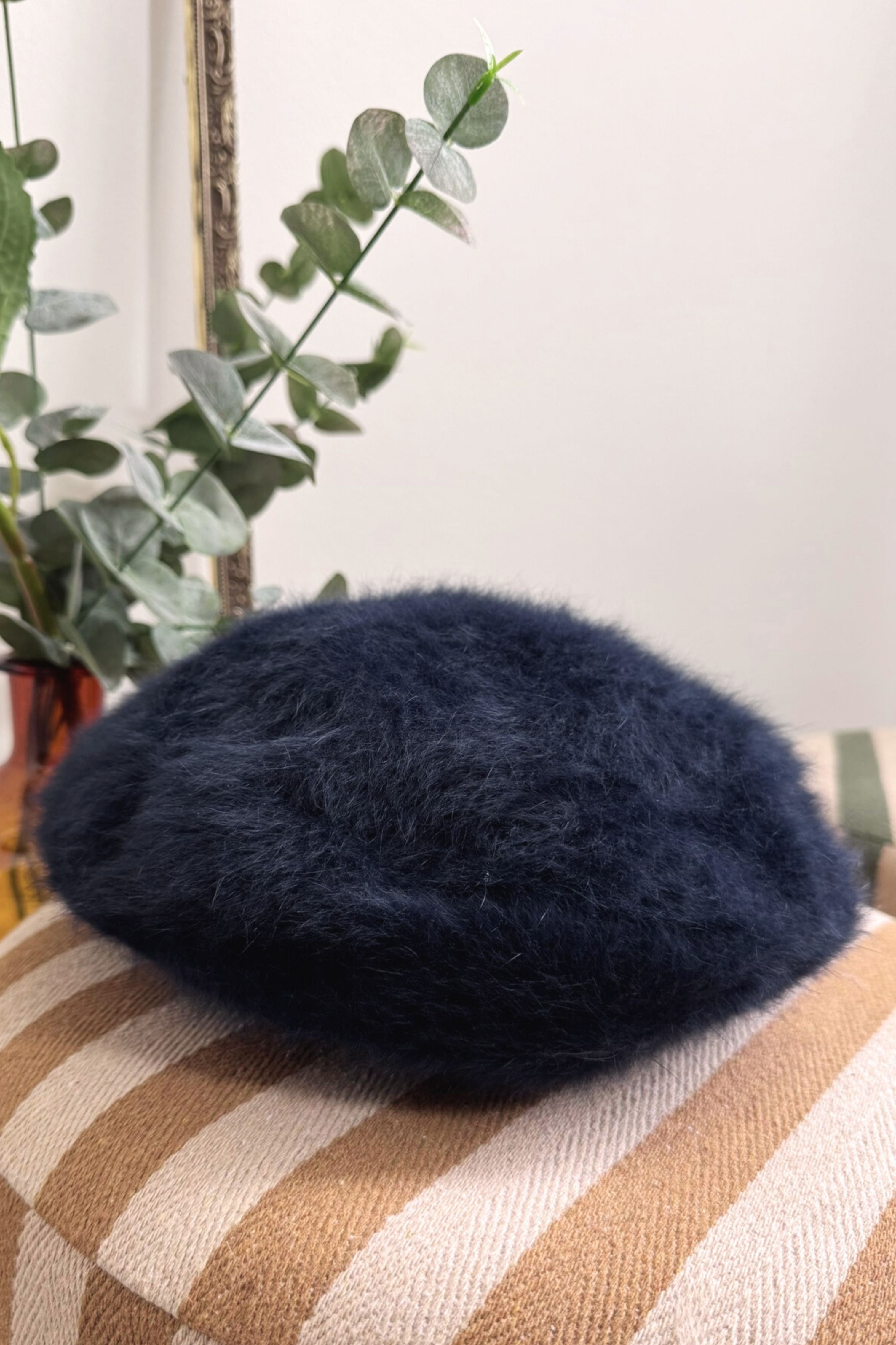 Bonnet en mohair marine