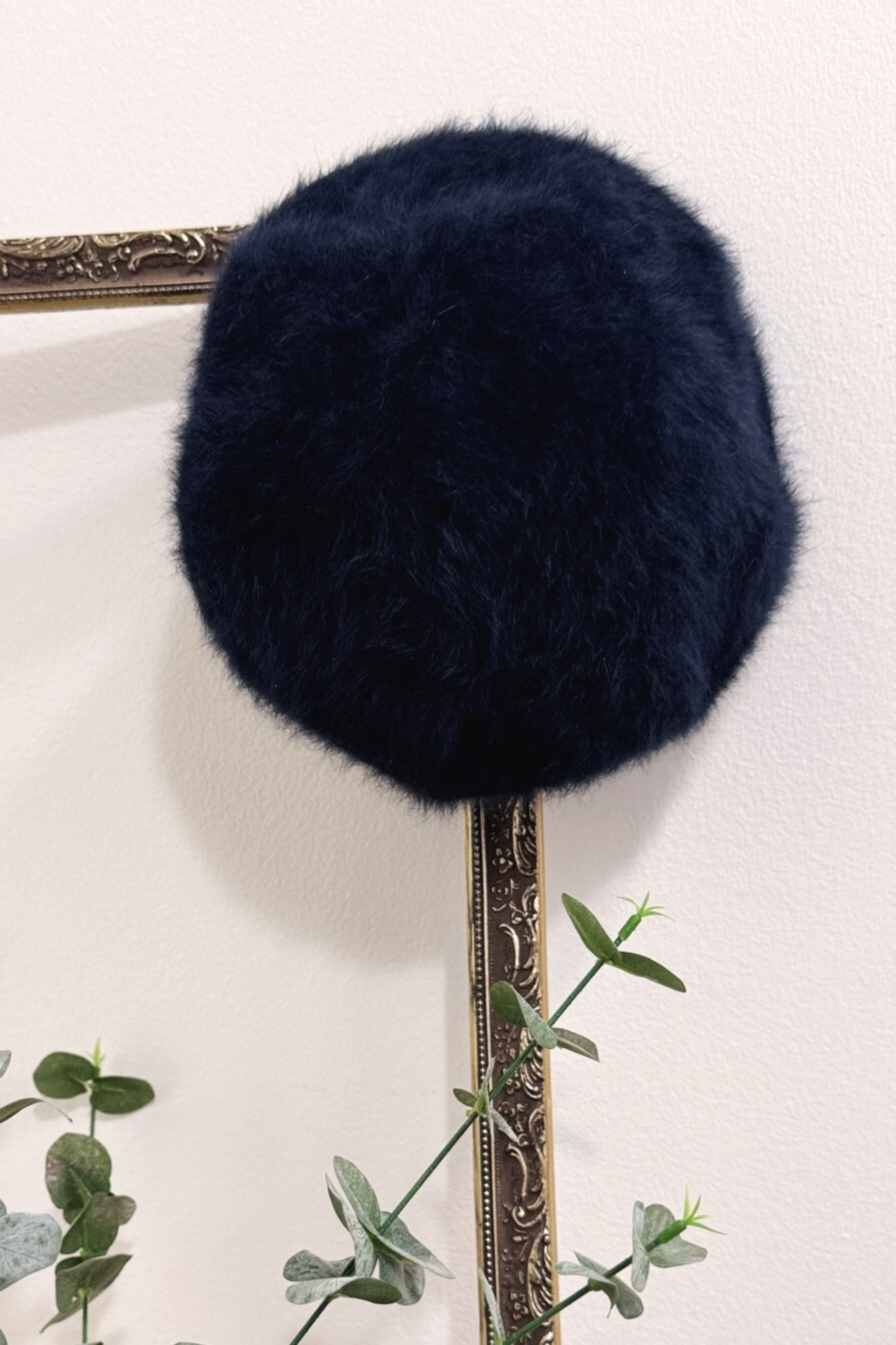 Bonnet en mohair marine