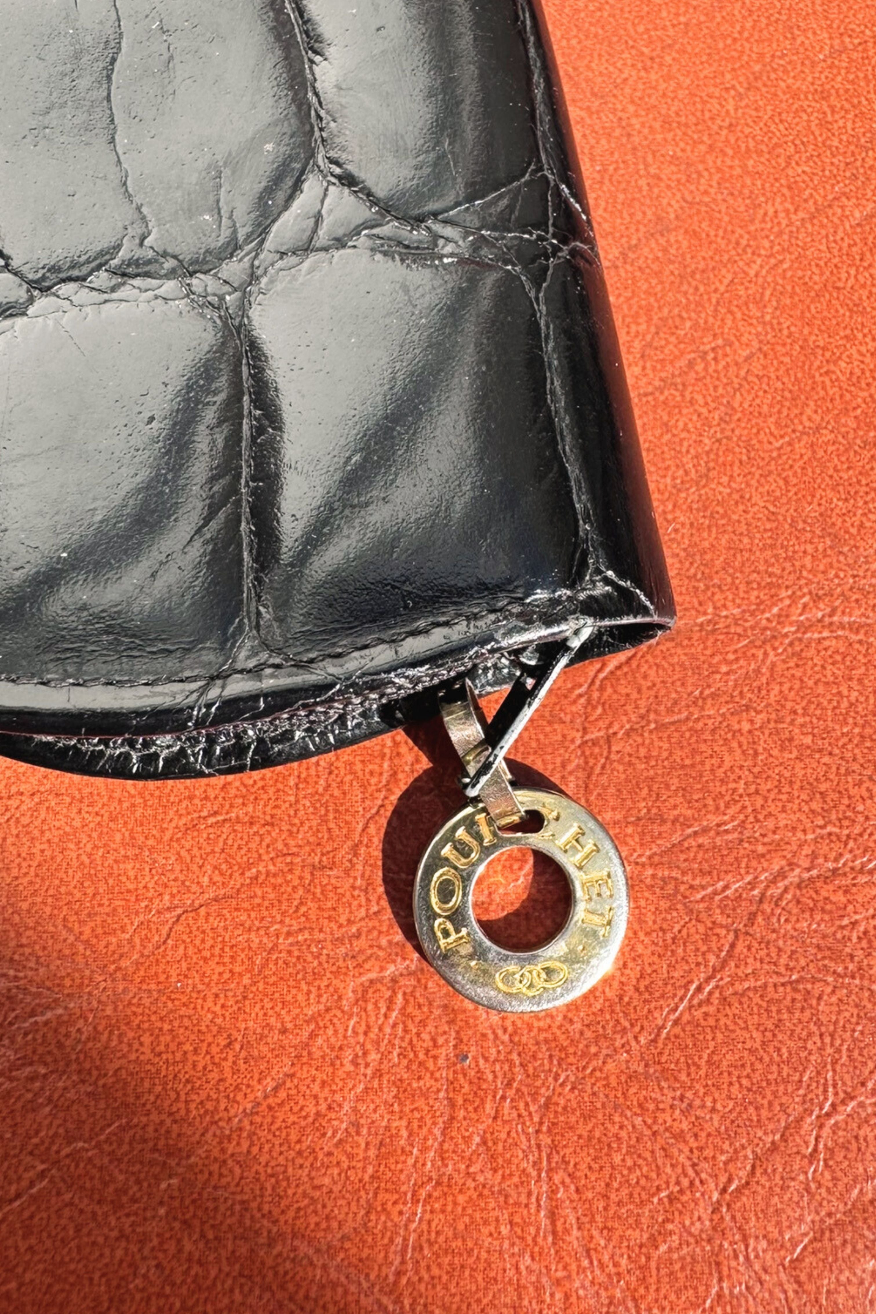 Pourchet black leather coin purse