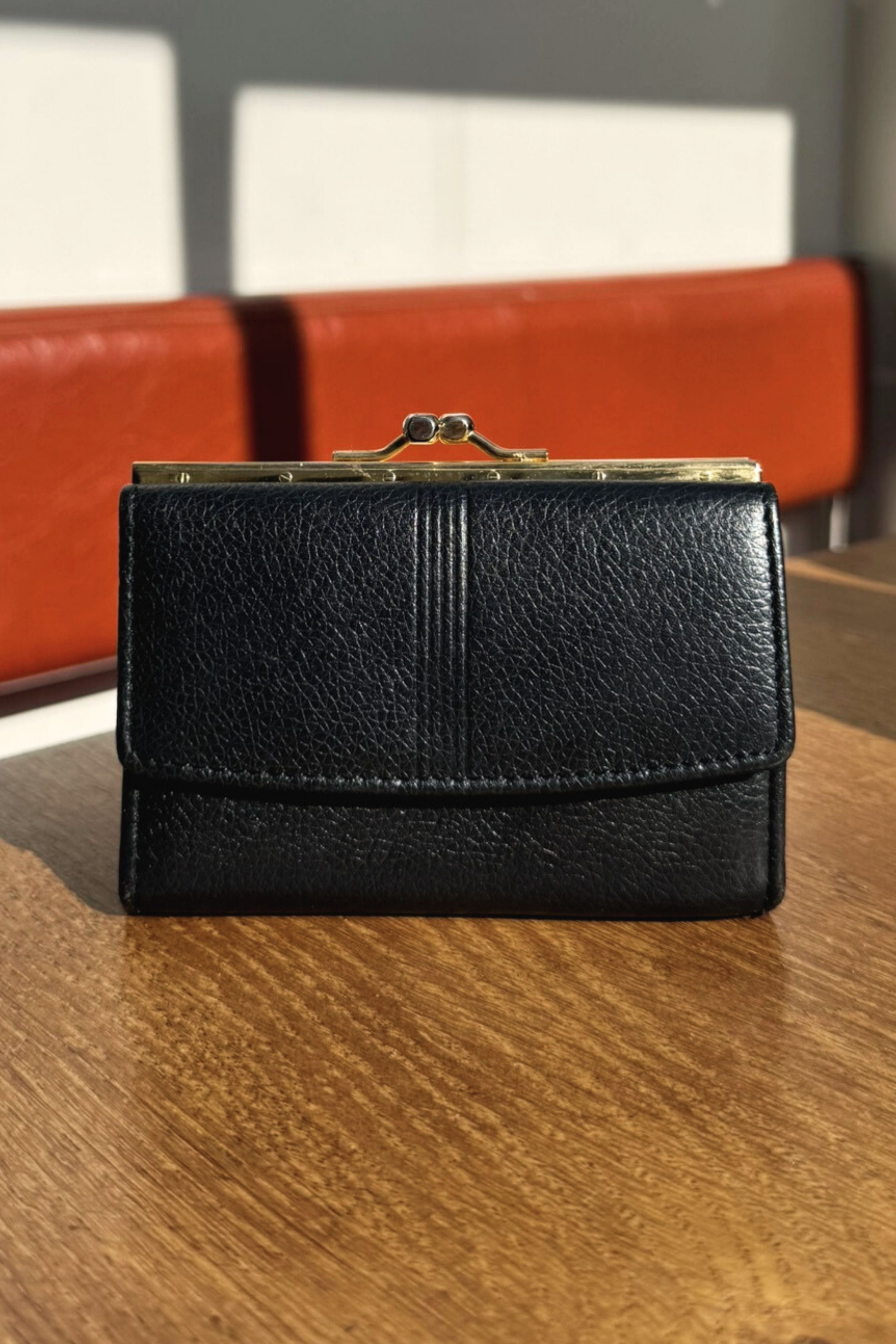 Pourchet black leather coin purse