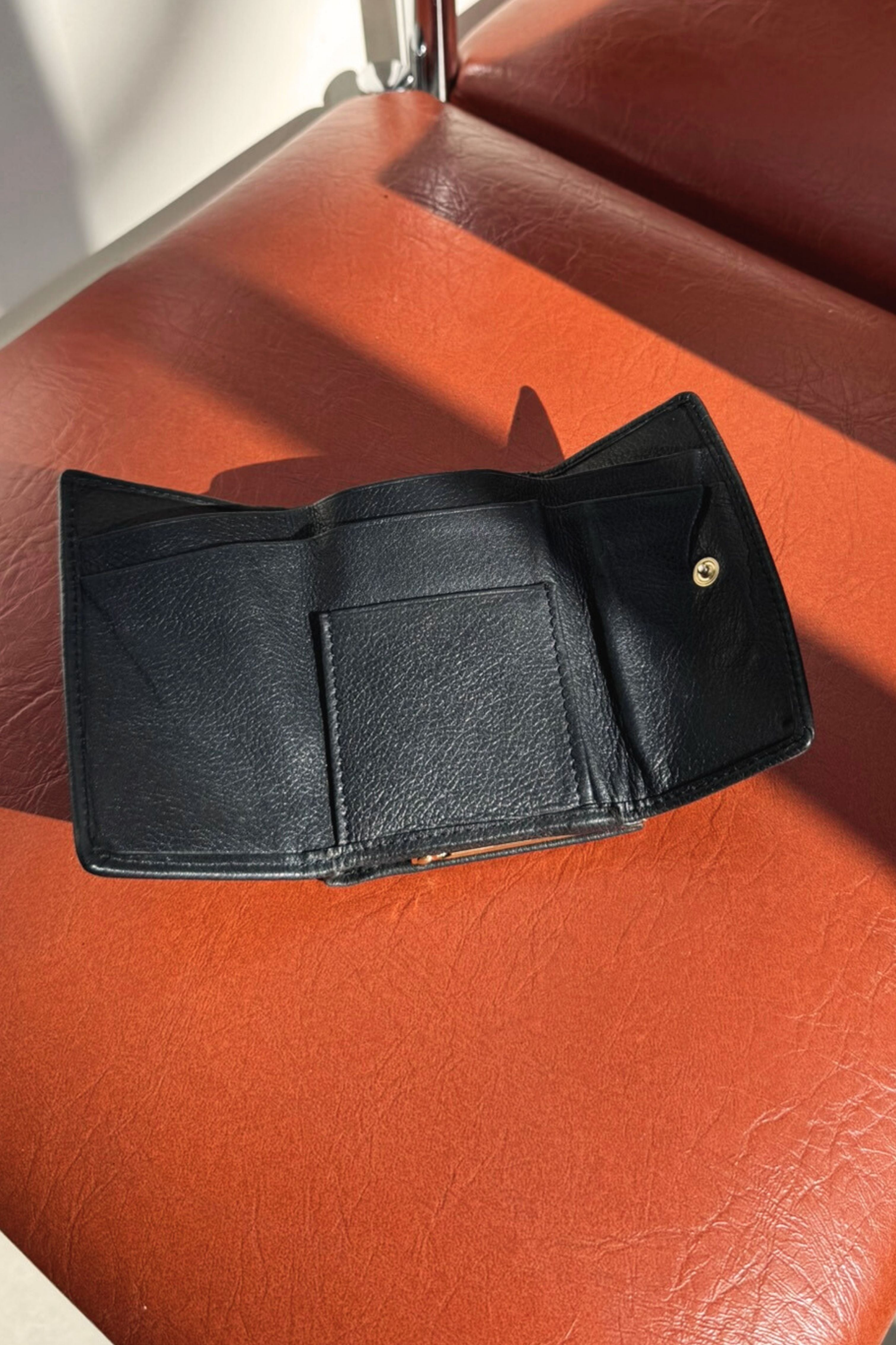 Pourchet black leather coin purse