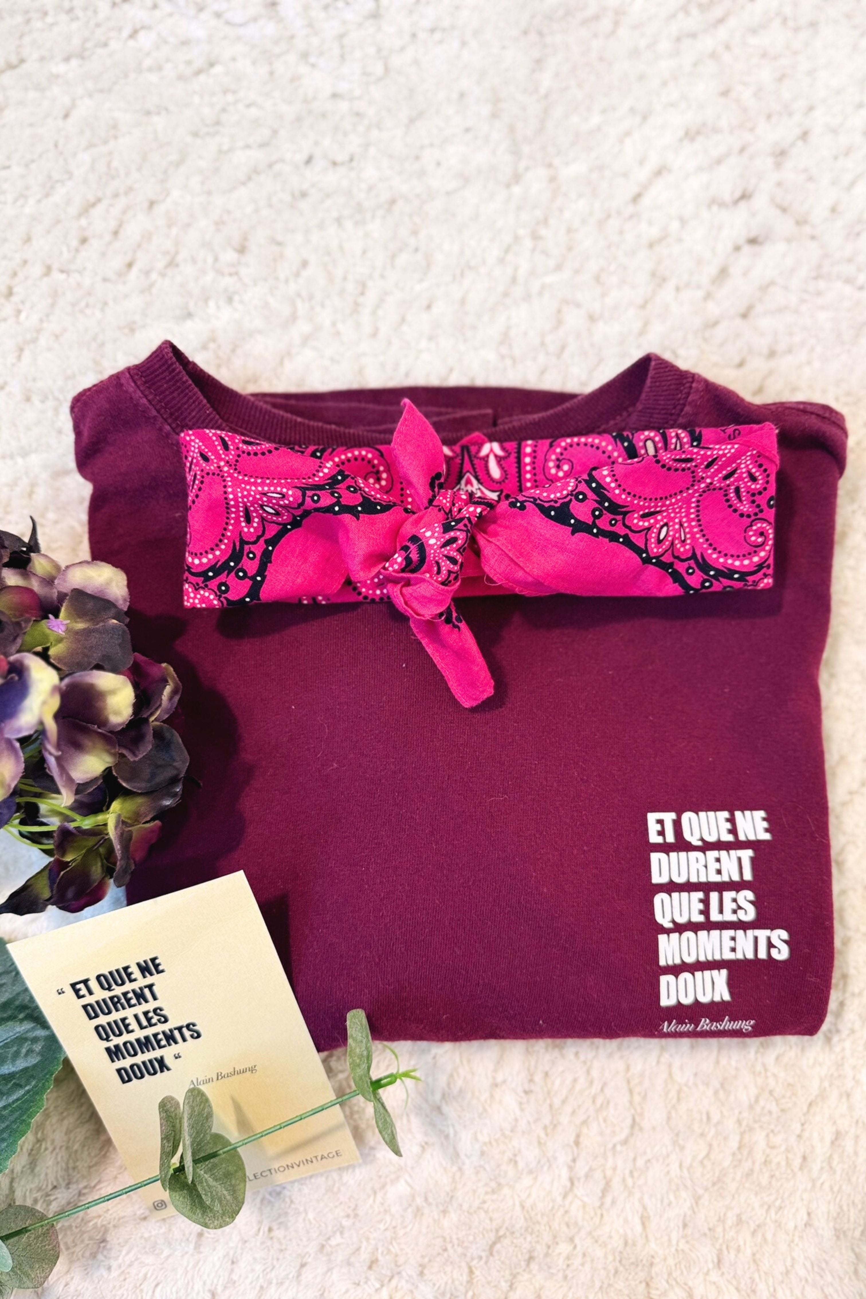 T-shirt upcyclé en coton lit de vin - Le Bashung