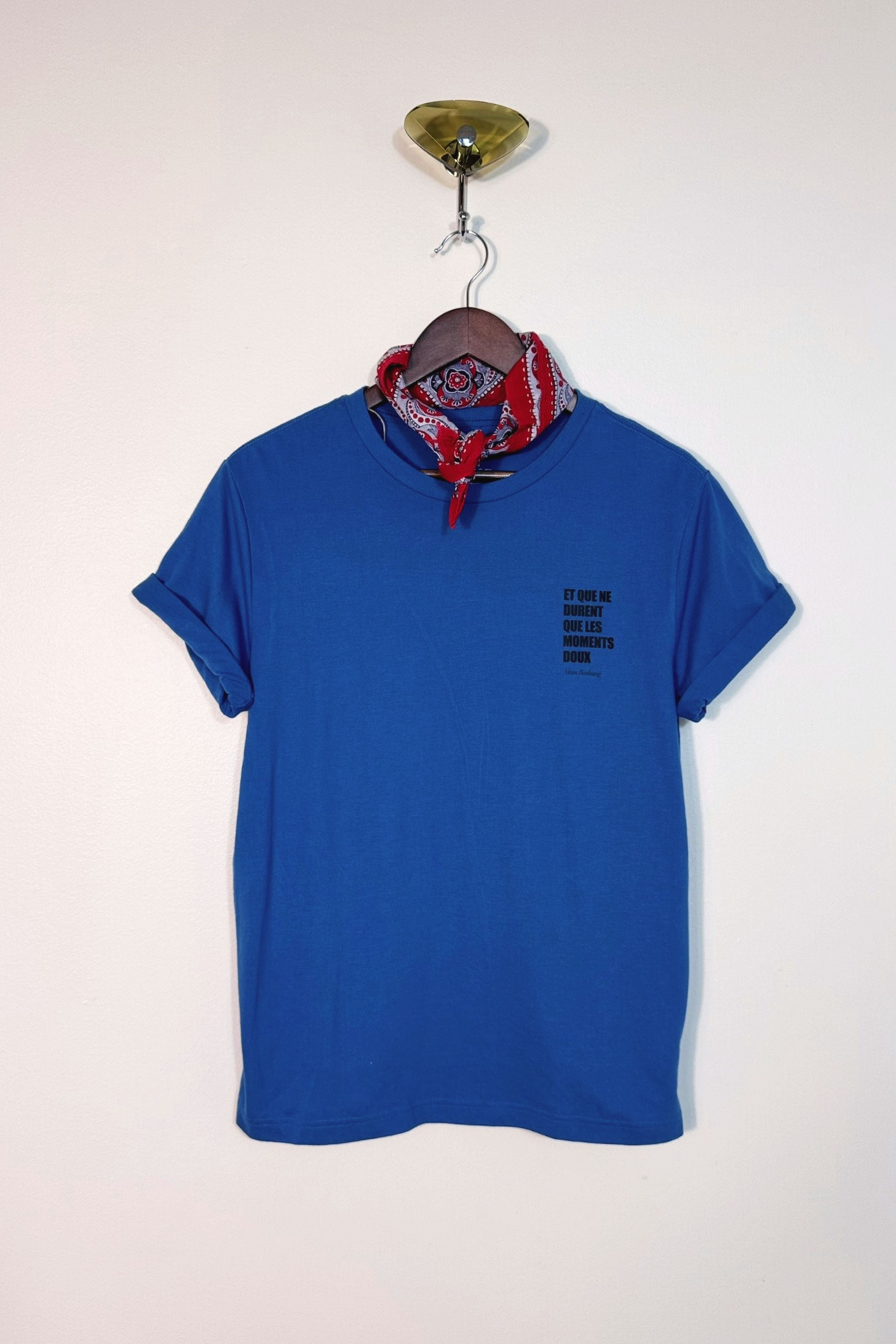 T-shirt upcyclé en coton bleu - Le Bashung