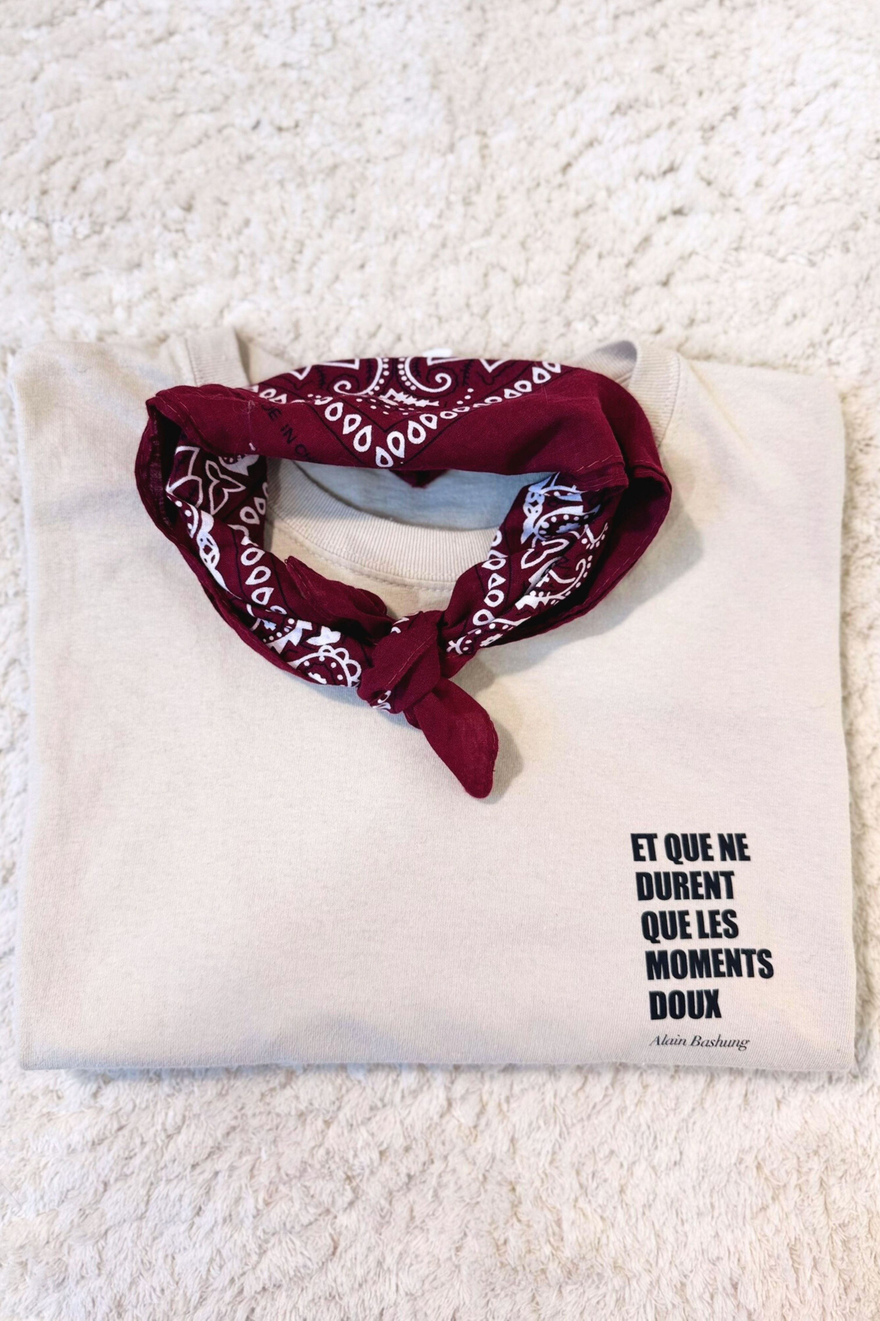 T-shirt upcyclé en coton beige - Le Bashung