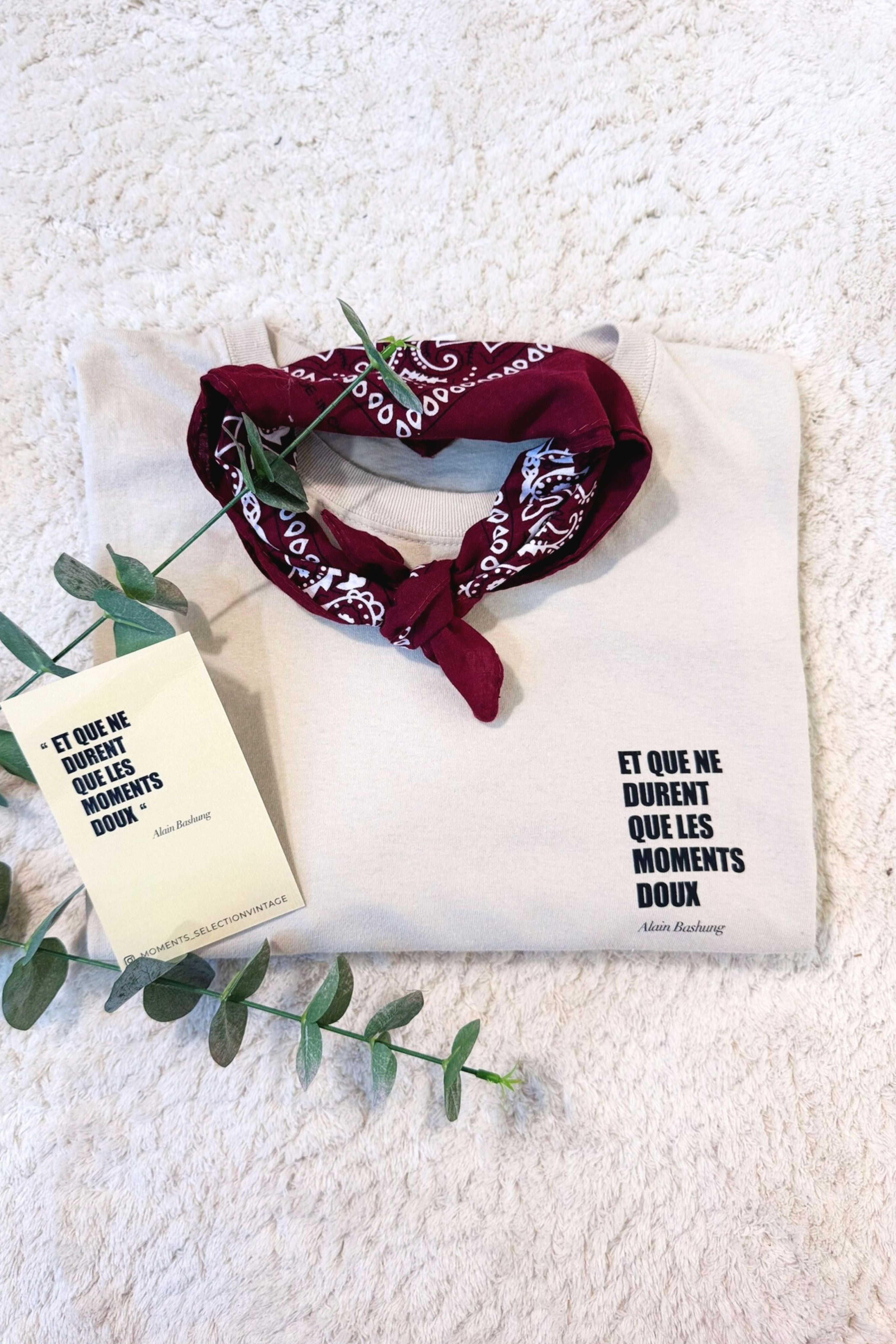 T-shirt upcyclé en coton beige - Le Bashung