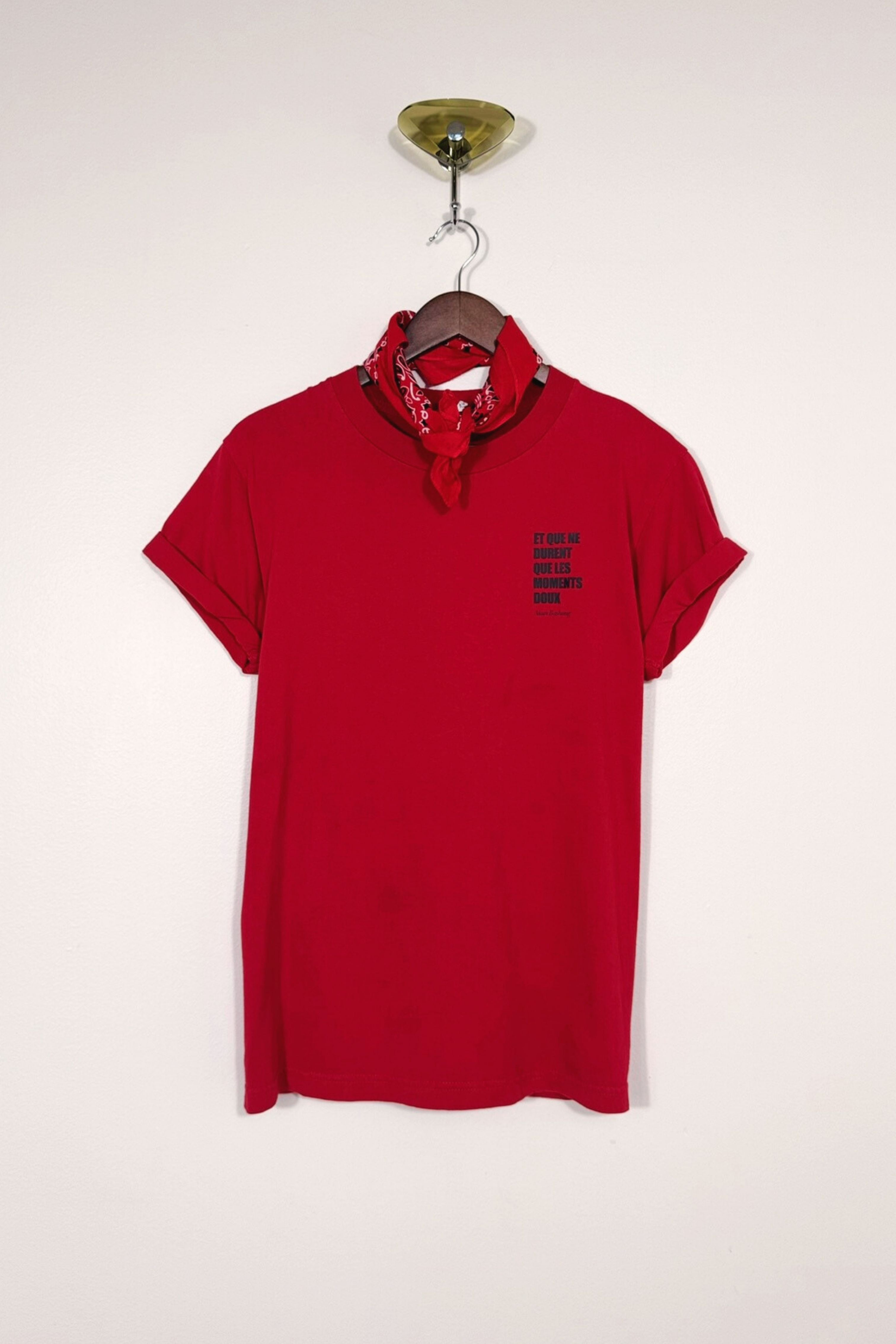 T-shirt upcyclé en coton rouge - Le Bashung