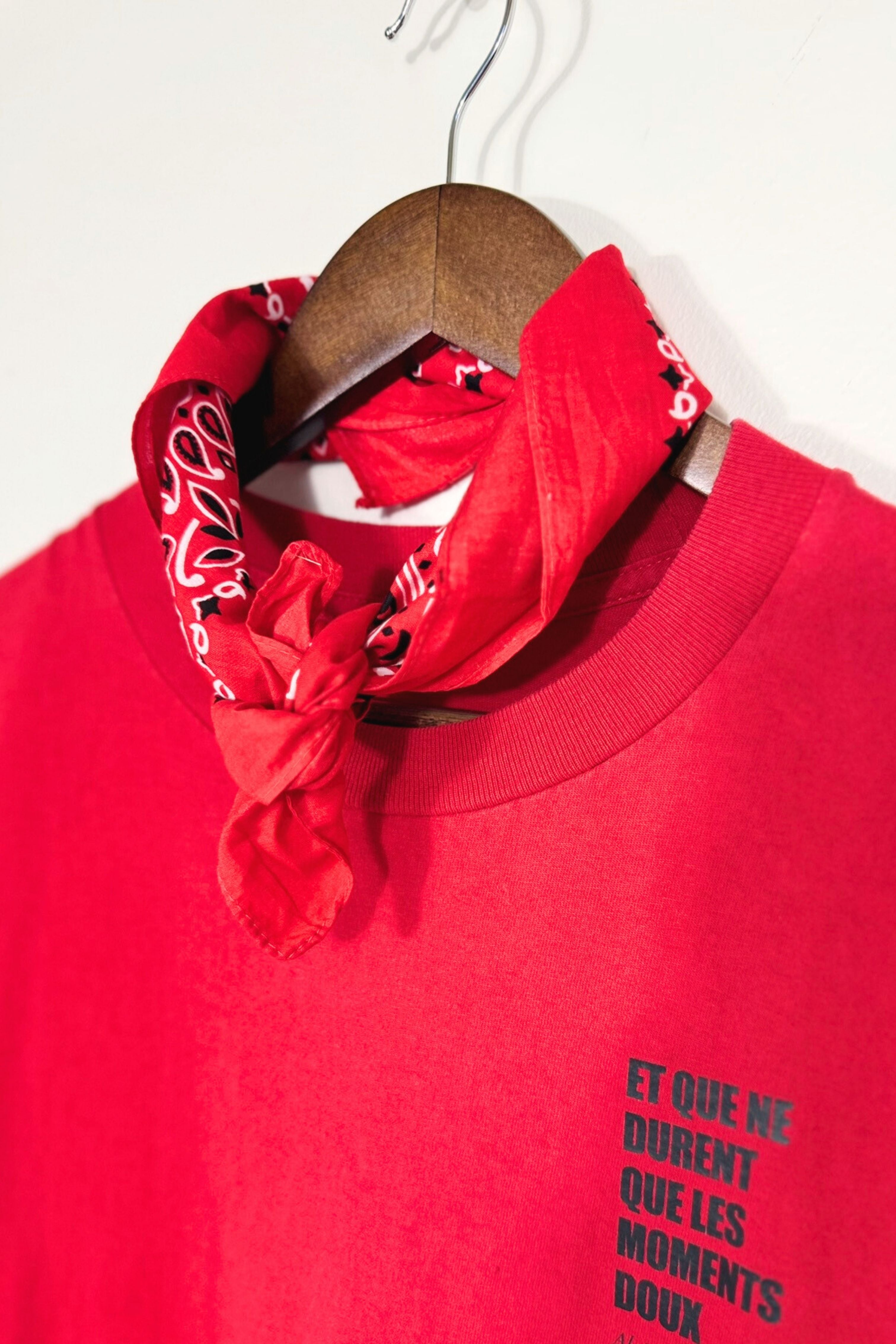 T-shirt upcyclé en coton rouge - Le Bashung