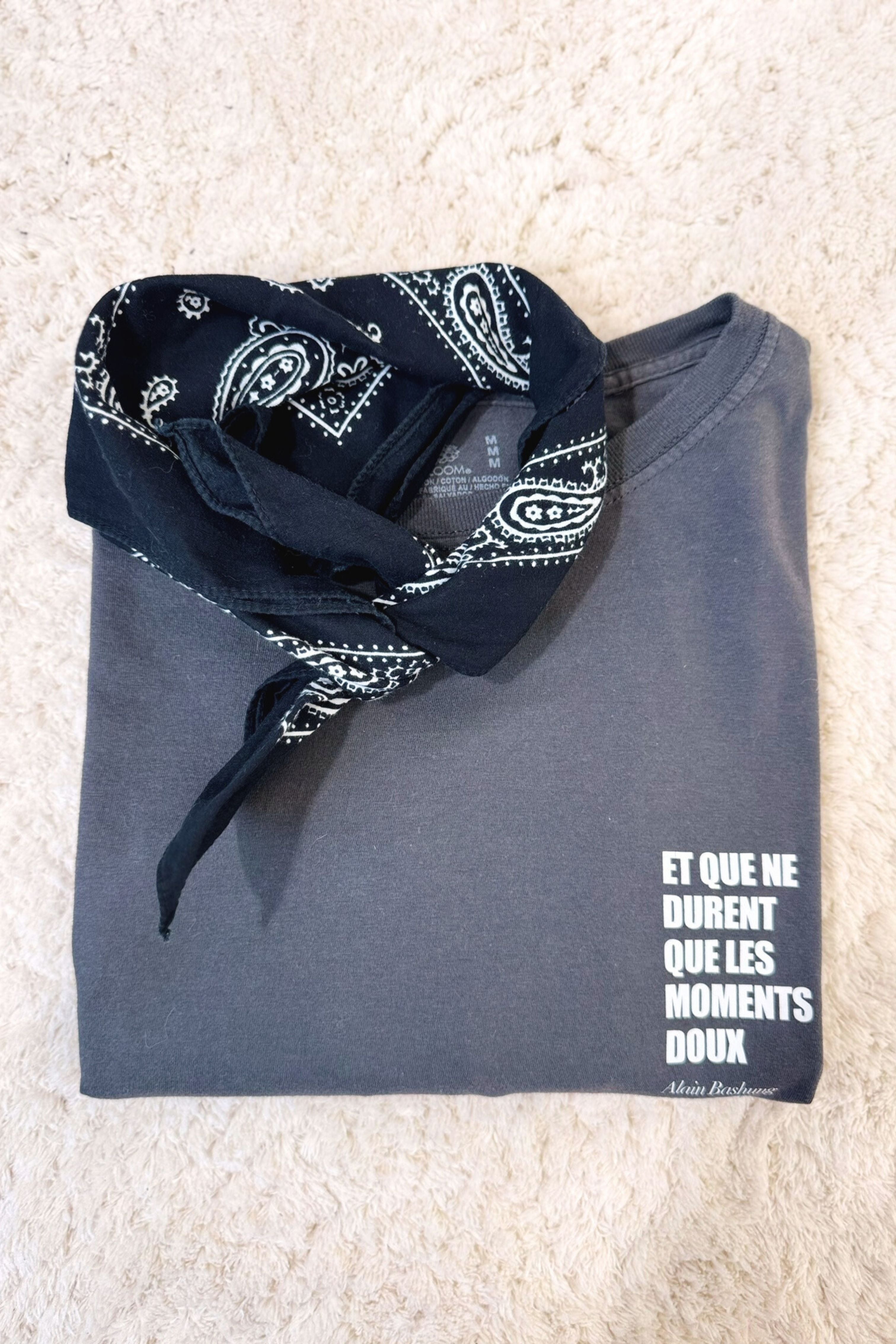 T-shirt upcyclé en coton anthracite - Le Bashung