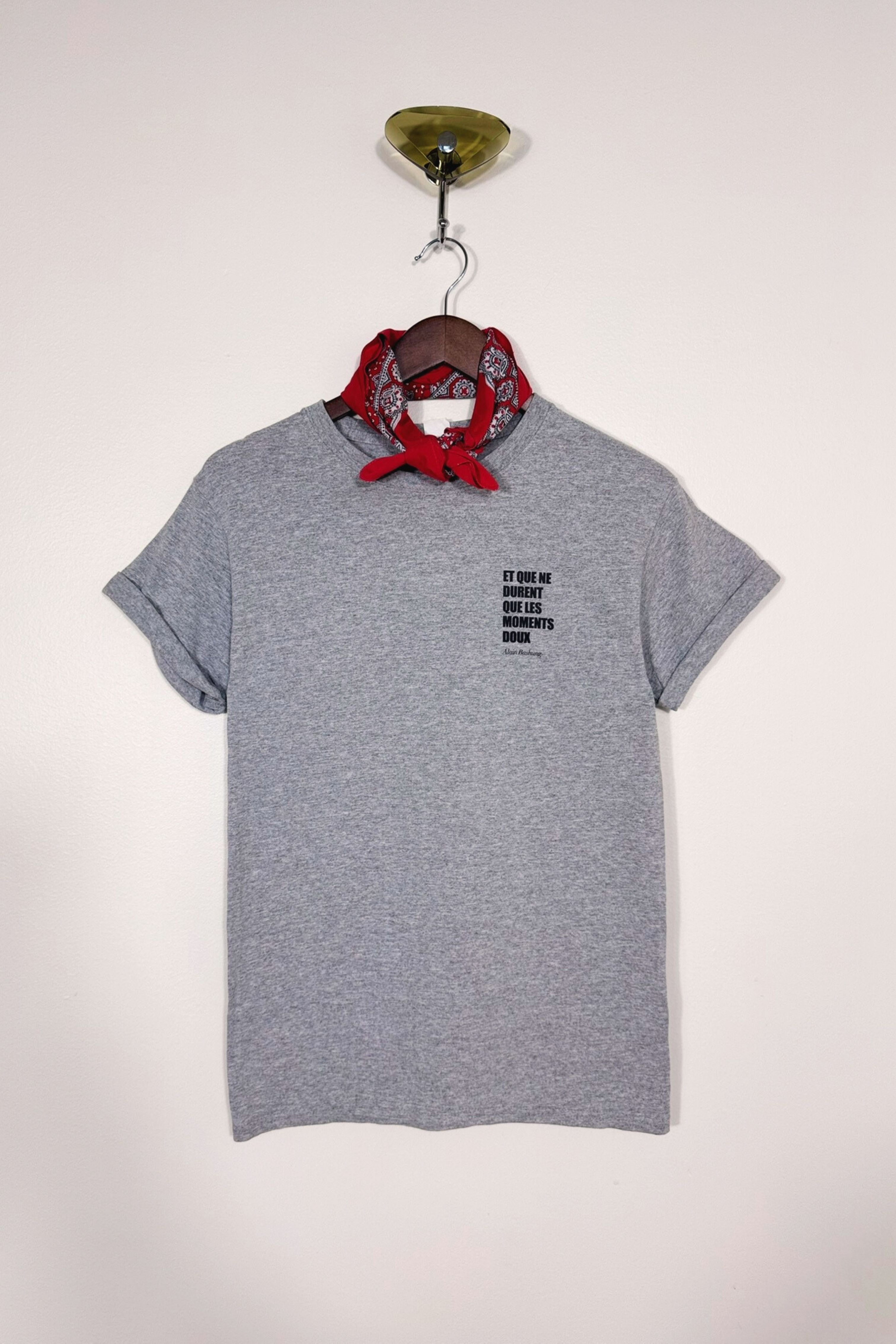 T-shirt upcyclé en coton gris - Le Bashung