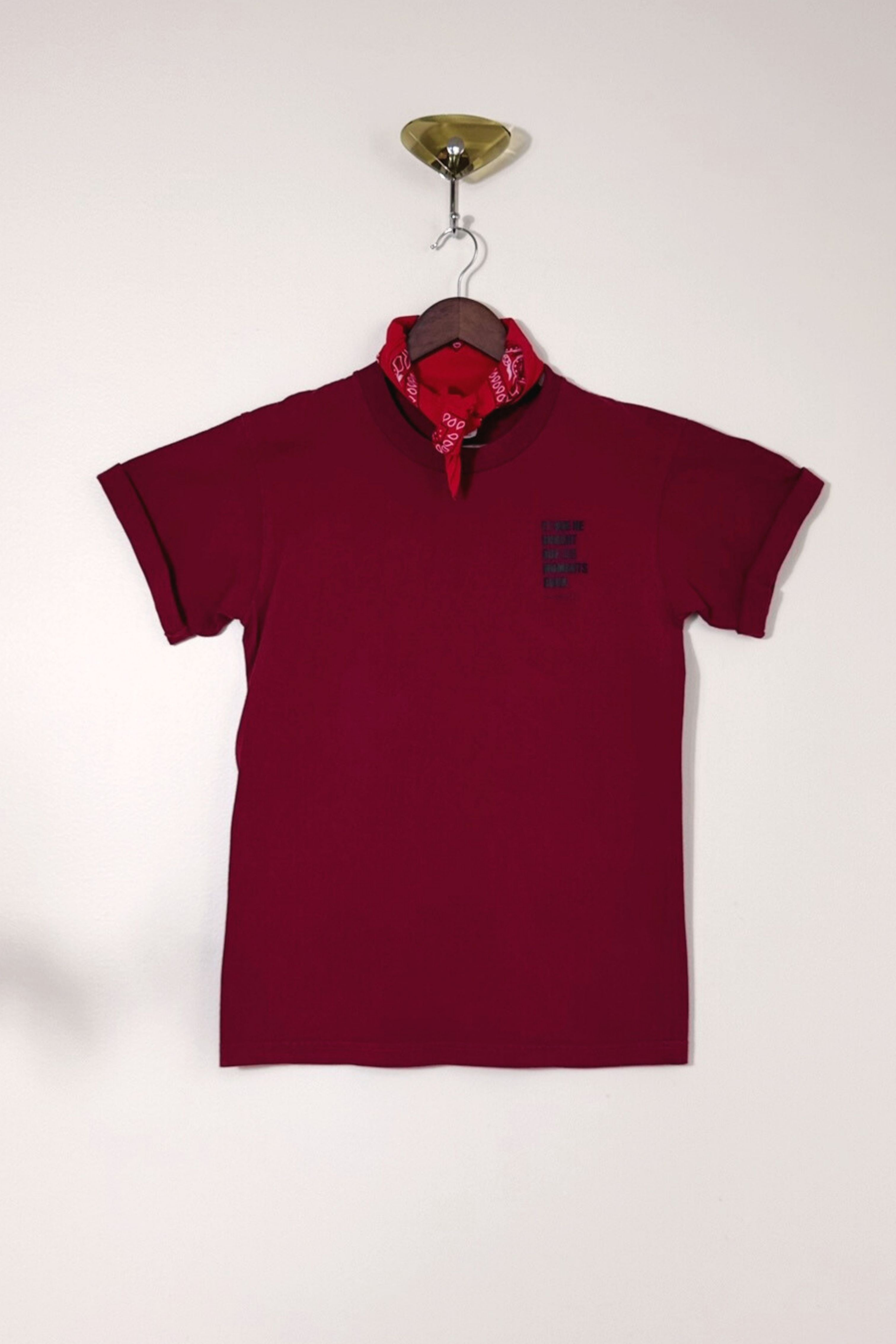 T-shirt upcyclé en coton bordeaux - Le Bashung