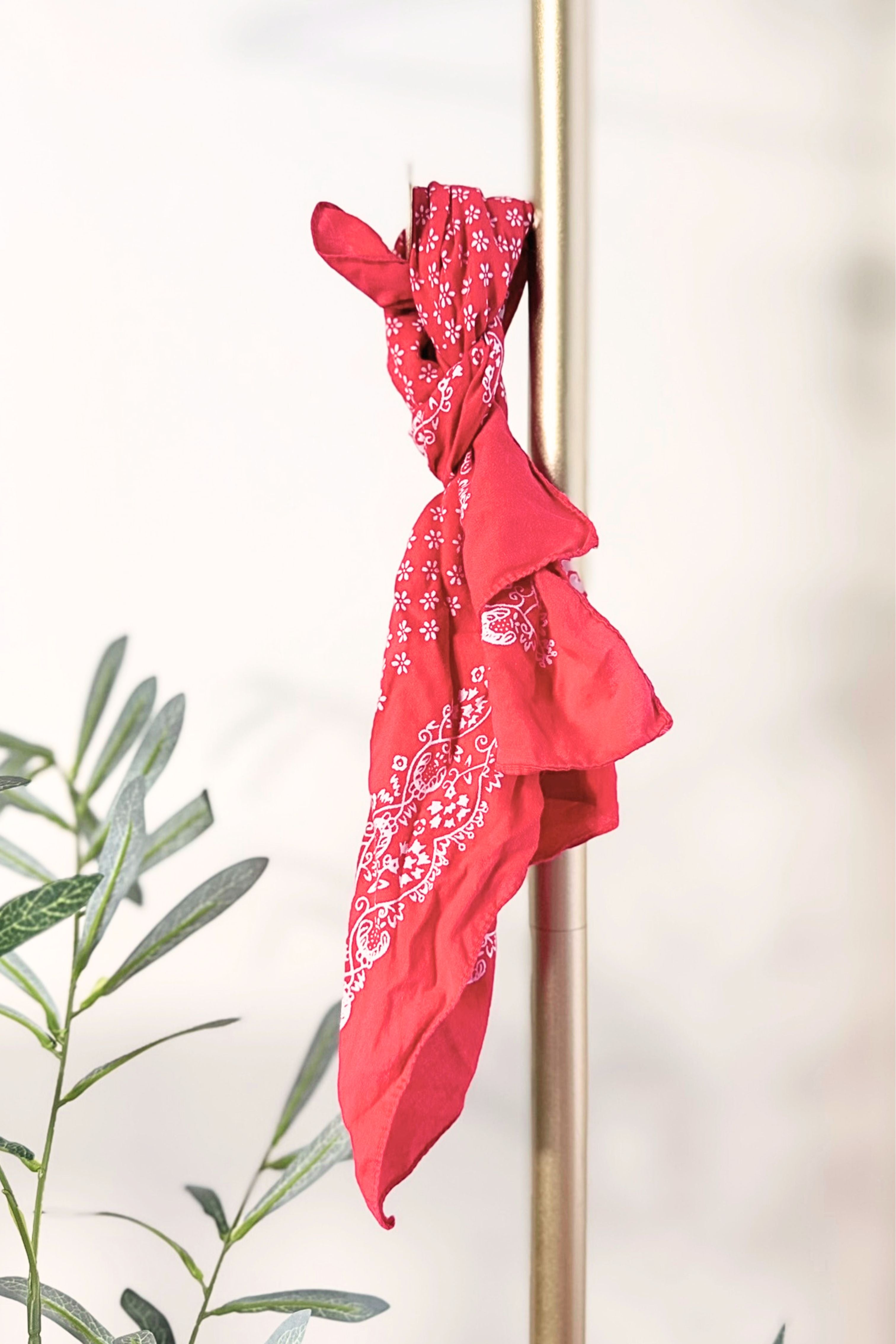 Pink floral silk scarf