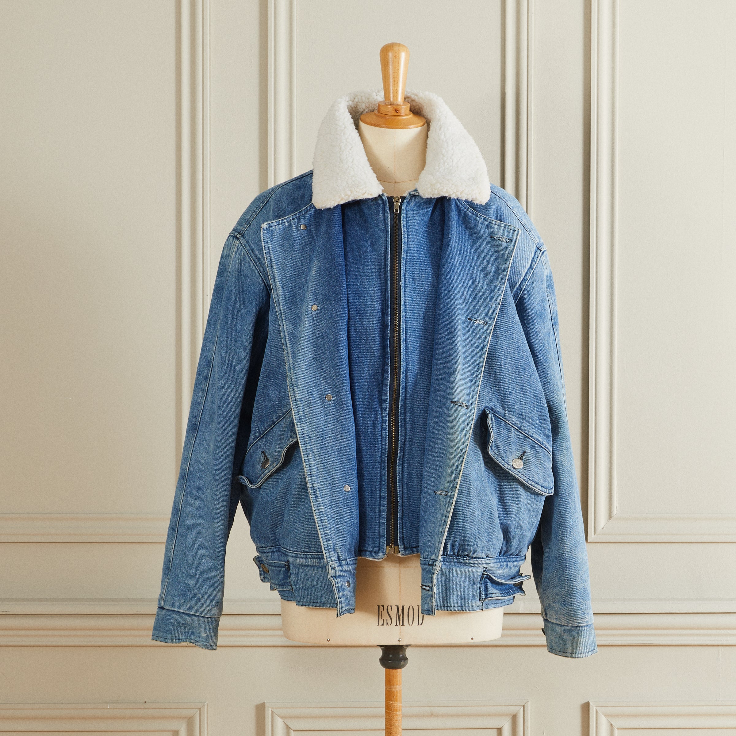 Blouson en jeans sherpa