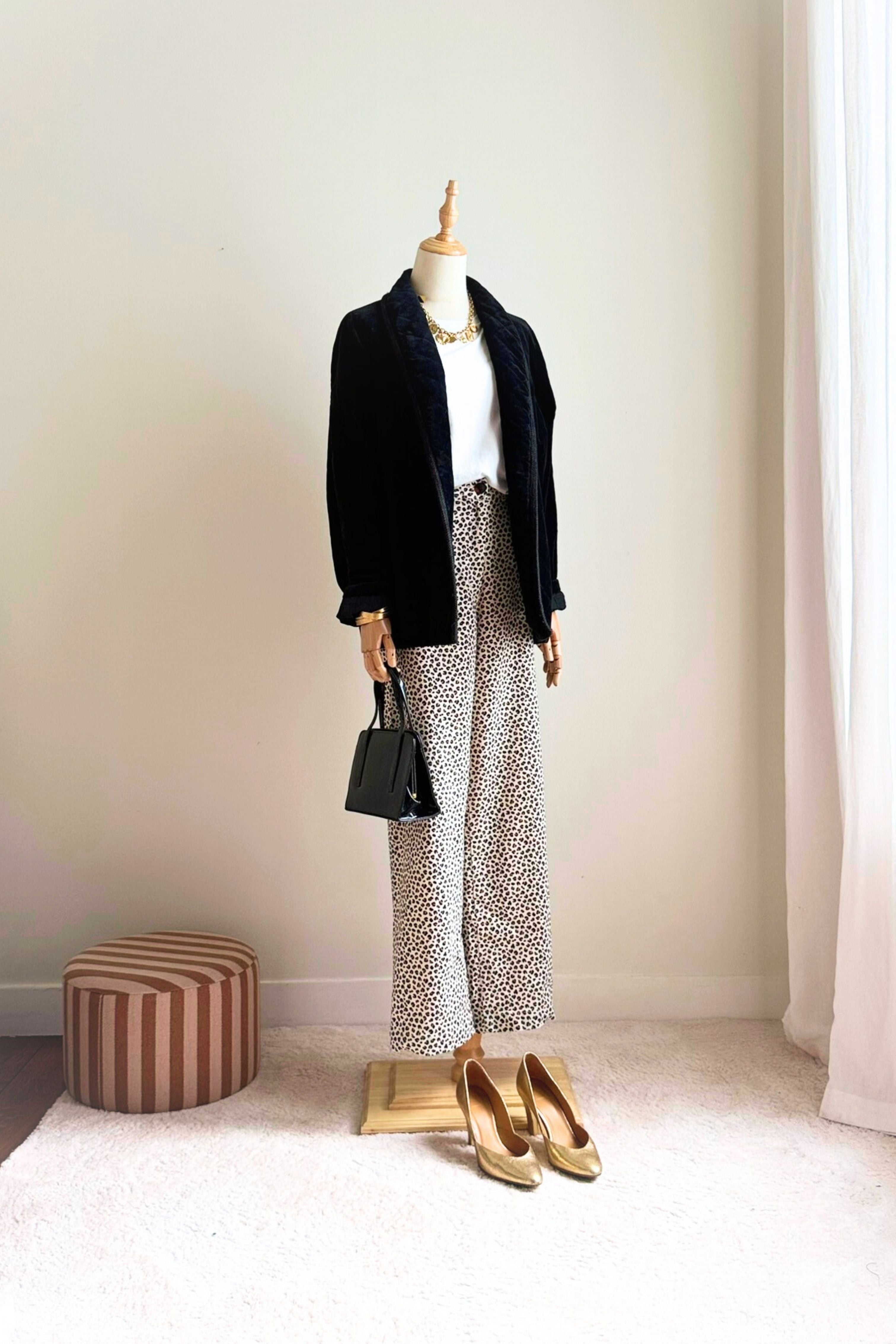 Green and black checked wool jacket